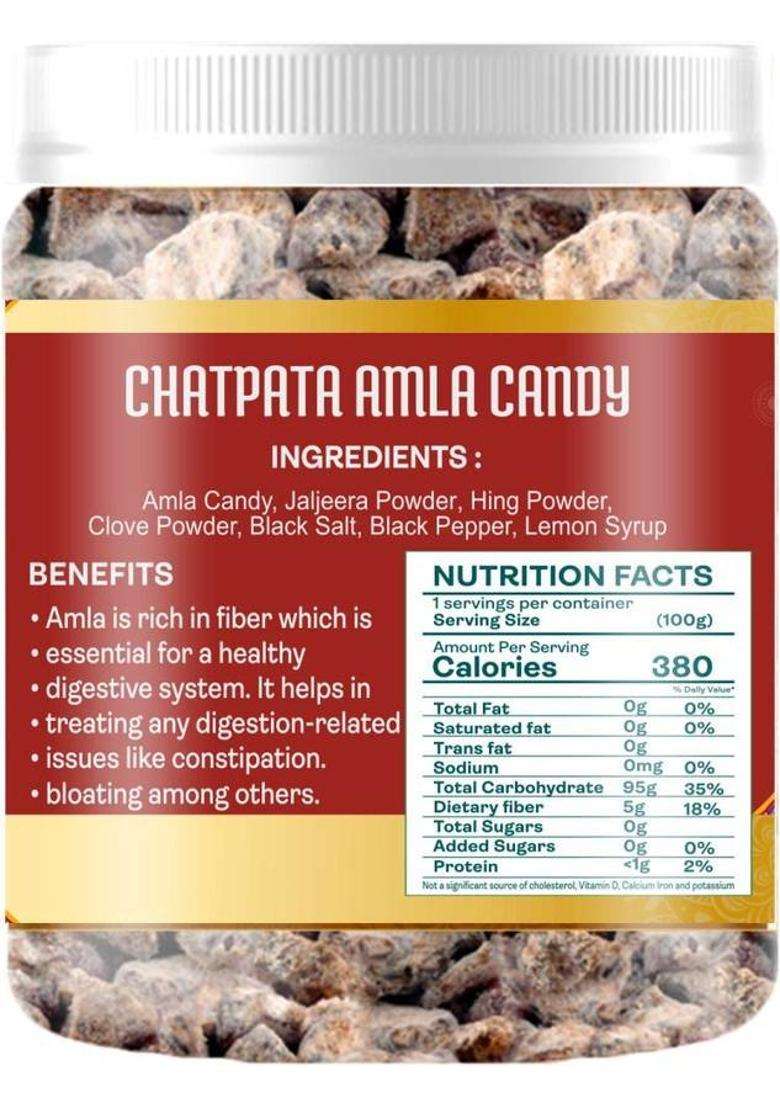 Vilaas Chatpata Amla Candy | 100% Natural, Rich In Vitamin C Boosts Digestion (600 G) Pack of 1 - Indya