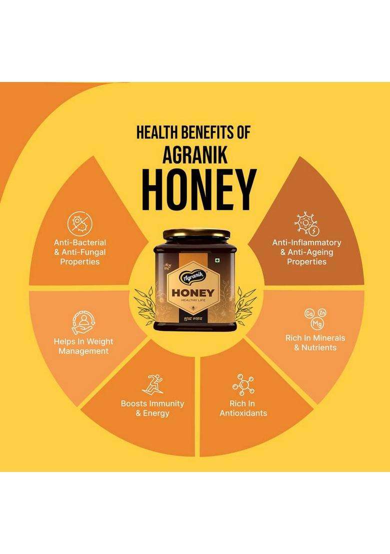 Agranik Pure Himalayan Honey | Multifloral Natural Sourced From The Himalayas (900 G) - Indya