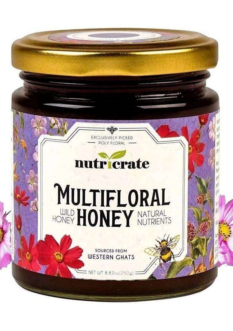 Nutricrate Rare Forest Multi Flower Honey,Organic,100% Pure,Raw From The Wild Beehives (250 G) - Indya