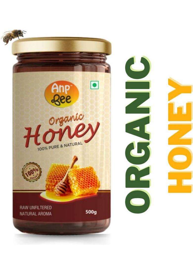 Anp Bee Raw Organic Honey 500G (Pack Of 2) | Nmr Tested I Certified (2 X 0.5 Kg) - Indya