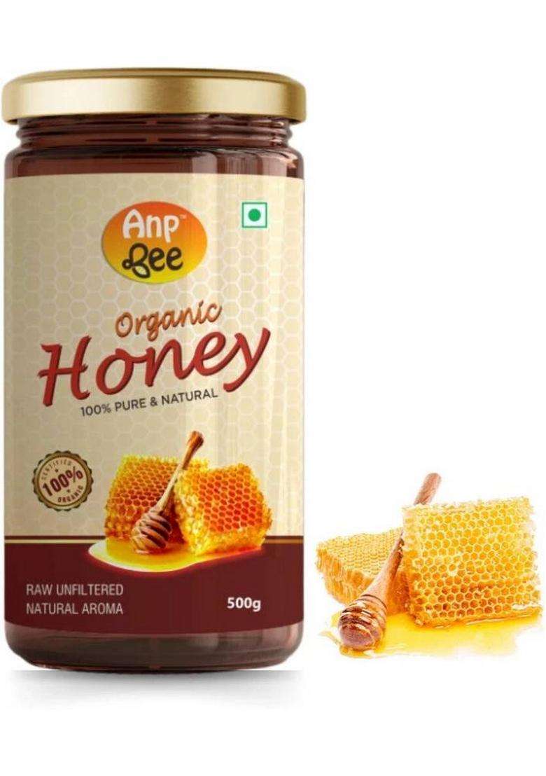 Anp Bee Raw Organic Honey 500G (Pack Of 2) | Nmr Tested I Certified (2 X 0.5 Kg) - Indya