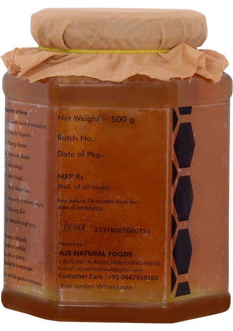 Himalayan Street Raw Honey 100% Natural Unprocessed Acacia Almond & Comb 500 Gm X 2 Pack. (1 Kg) - Indya