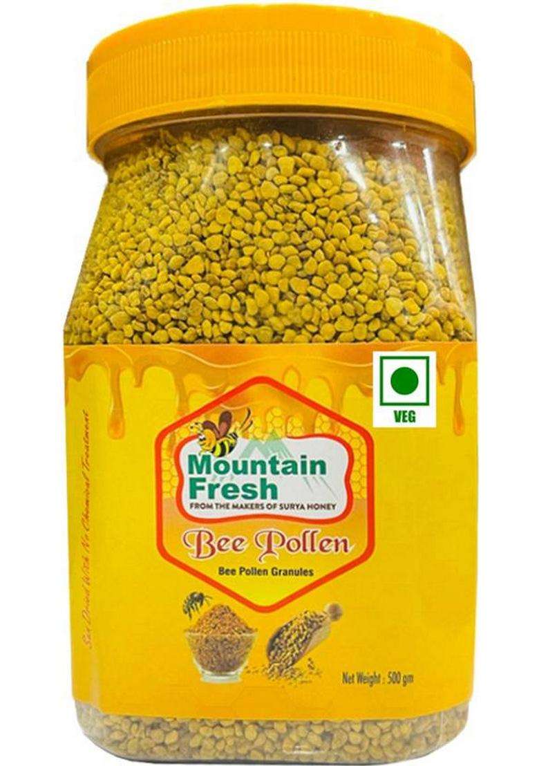 Mountain Fresh Honey Natural Bee Pollen Honey, No Additives Or Added Sugar, Immune Boosting (500 G) - Indya