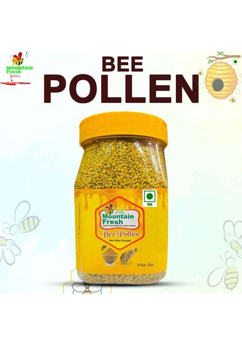 Mountain Fresh Honey Natural Bee Pollen Honey, No Additives Or Added Sugar, Immune Boosting (500 G) - Indya