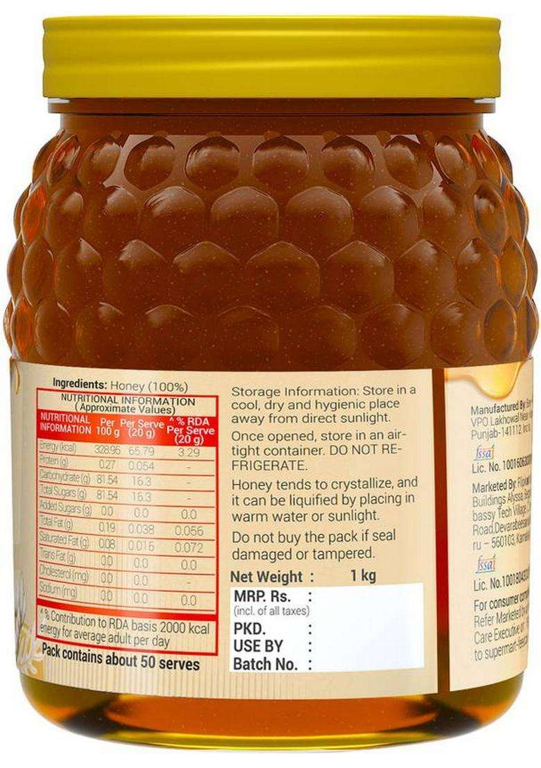Delish By Flipkart Pure Honey With No Sugar Adulteration (1 Kg) - Indya