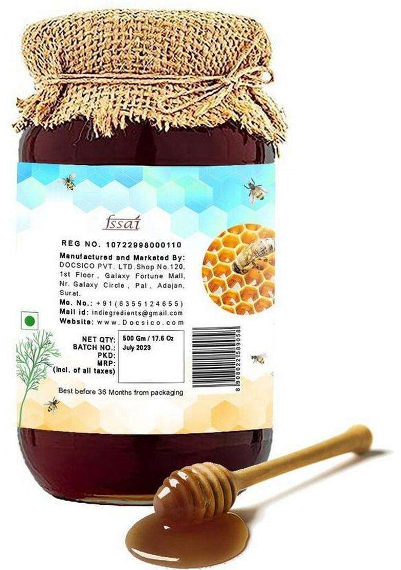 Indie-Gredients Organic India Wild Forest Honey (Multi Floral) (500 G) - Indya