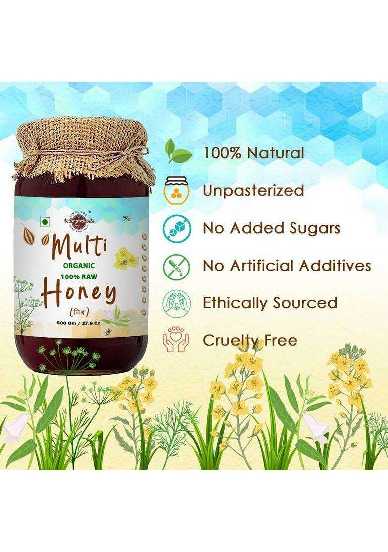 Indie-Gredients Organic India Wild Forest Honey (Multi Floral) (500 G) - Indya