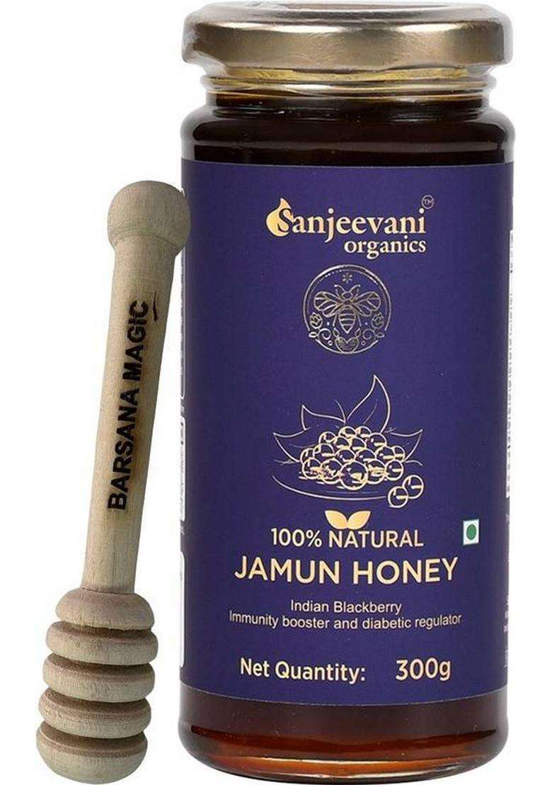 Sanjeevani Organics Natural Jamun Honey | No Additives Added Sugar Mono Flora (300 G) - Indya
