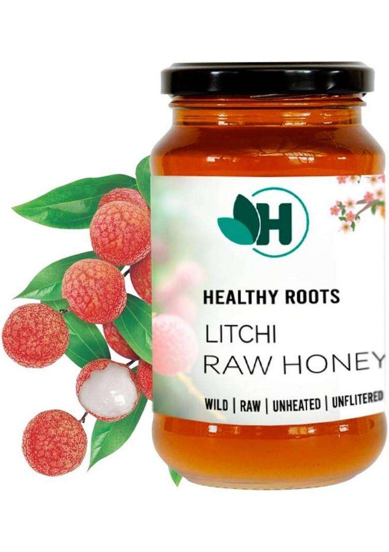 Healthy Roots Litchi Honey 500Gm Organic Raw Unprocessed (Pure & Natural) (500 G) - Indya