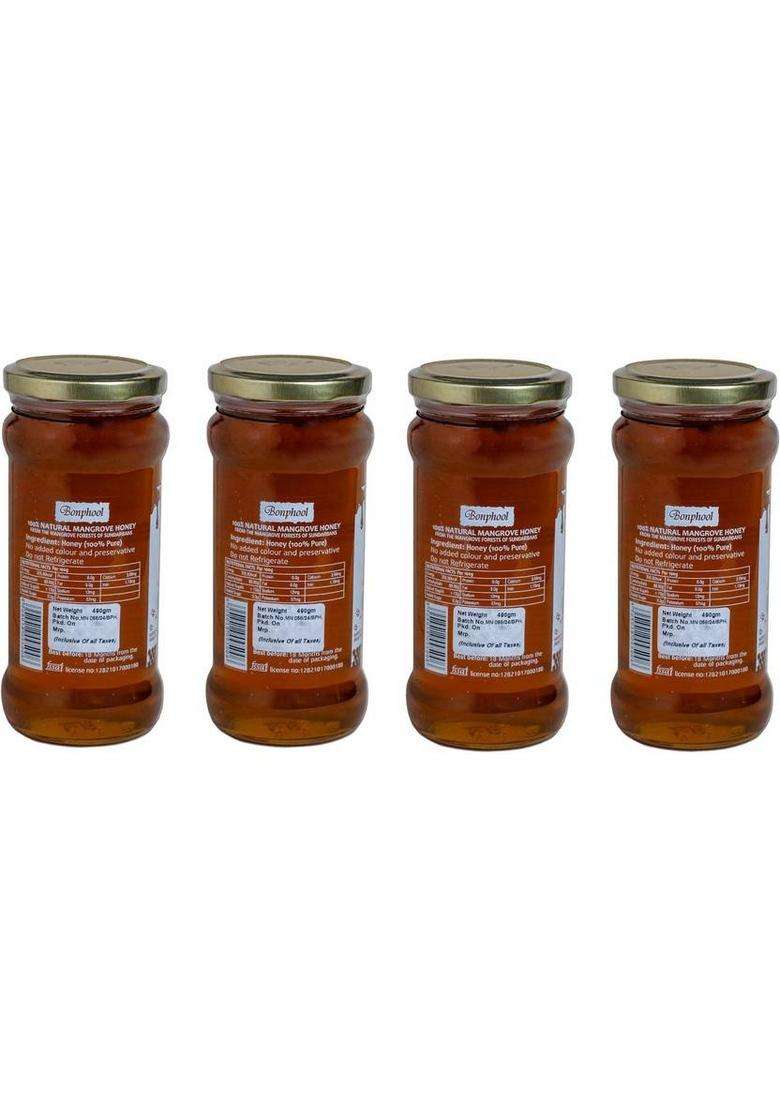 Bonphool Natural Mangrove Honey G20 Summit Gift (Pack Of 4) (490 G) - Indya
