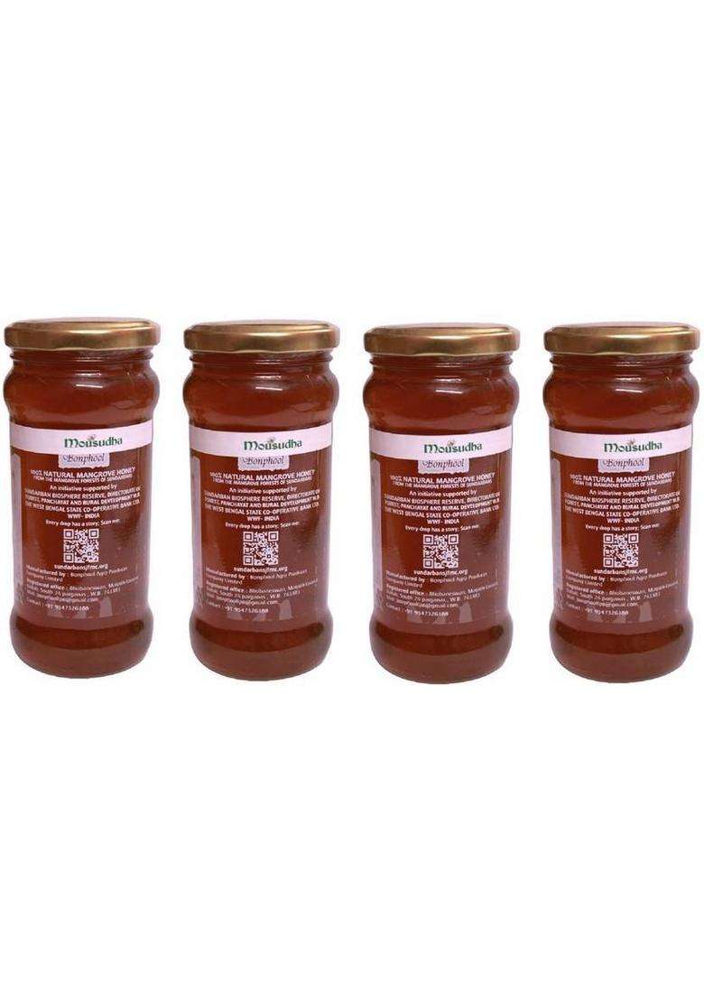 Bonphool Natural Mangrove Honey G20 Summit Gift (Pack Of 4) (490 G) - Indya