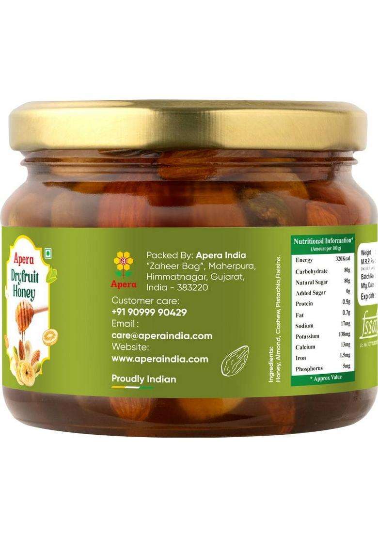 Apera Dryfruit Honey Made With 100% Pure And Organic Dryfruits 400Gm (0.4 Kg) - Indya