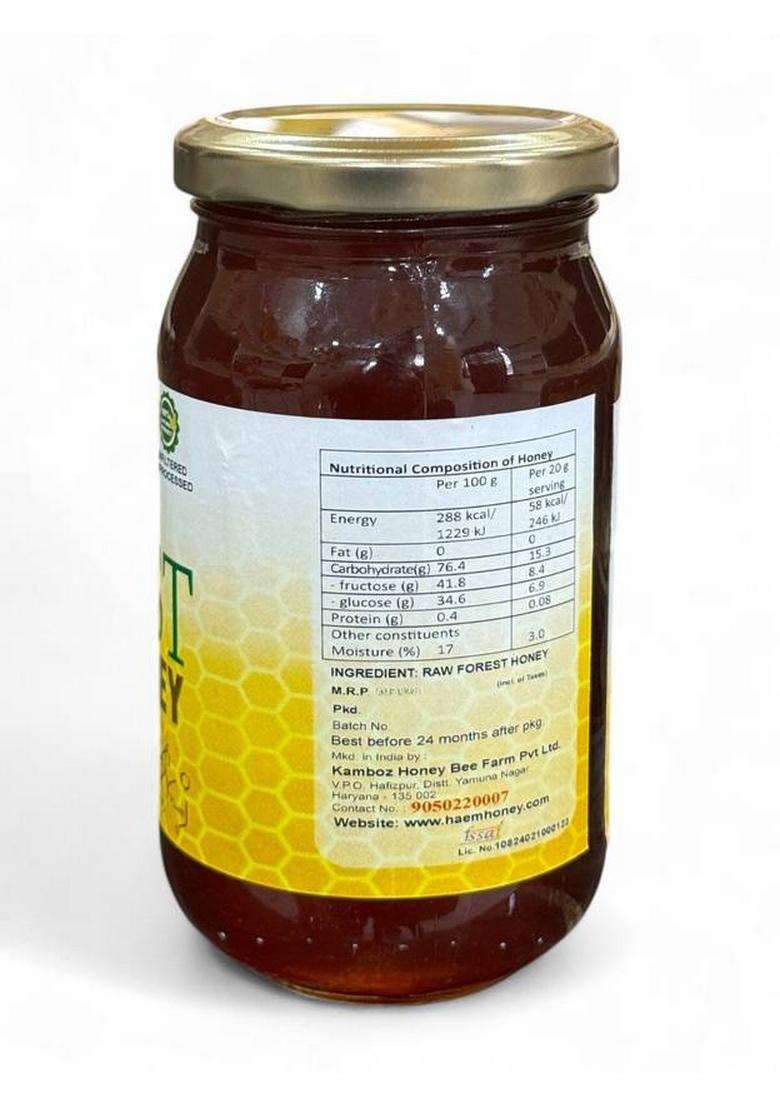 Haem Honey Raw Forest Honey, Unfiltered Wild Natural Immunity Booster Cold And Cough (500 G) - Indya
