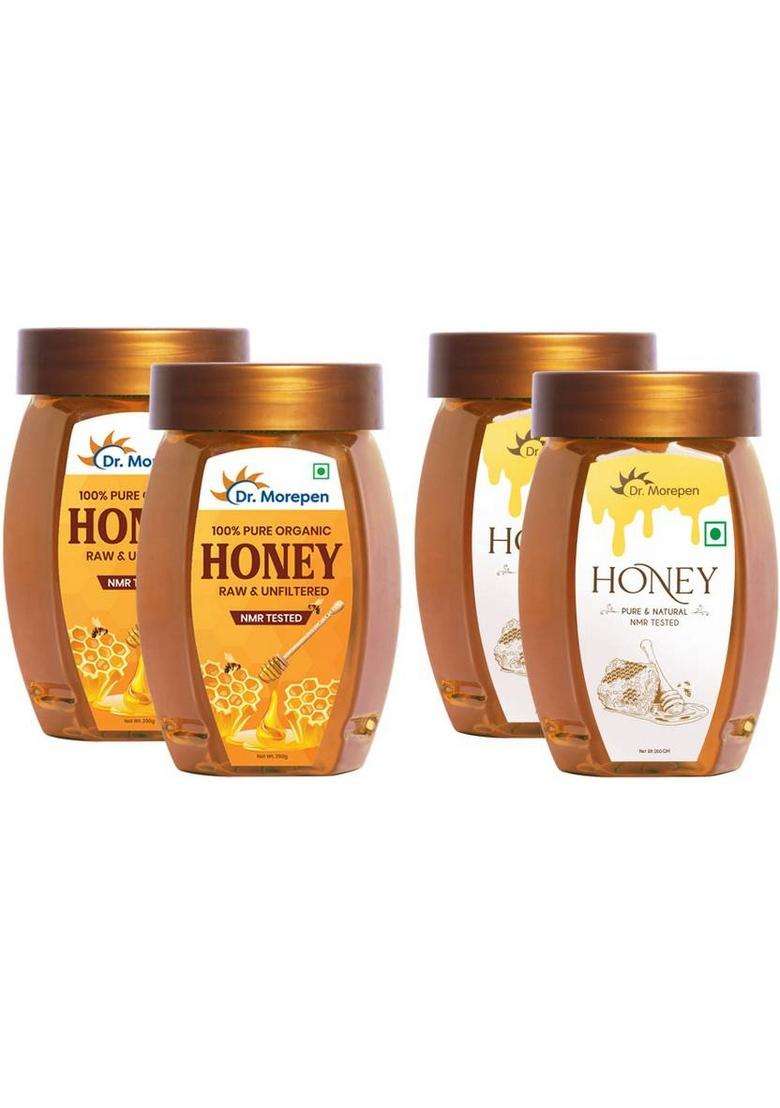 Dr. Morepen 100% Natural Pure Honey & Multi Flora 250 Gm Pack Of 4 (4 X 0.25 Kg) - Indya