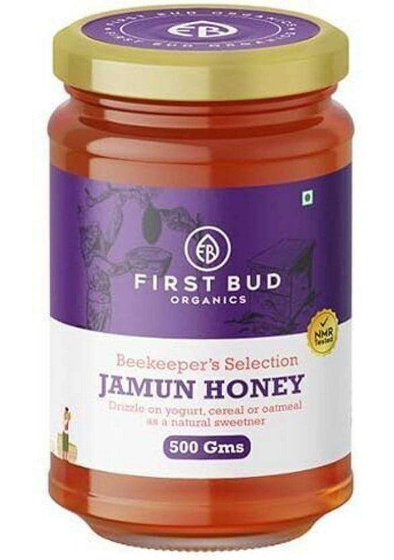 First Bud Organics Jamun Honey Pure Raw & Organic Rich Antioxidants Nutrients Ethically Sourced (500 G) - Indya