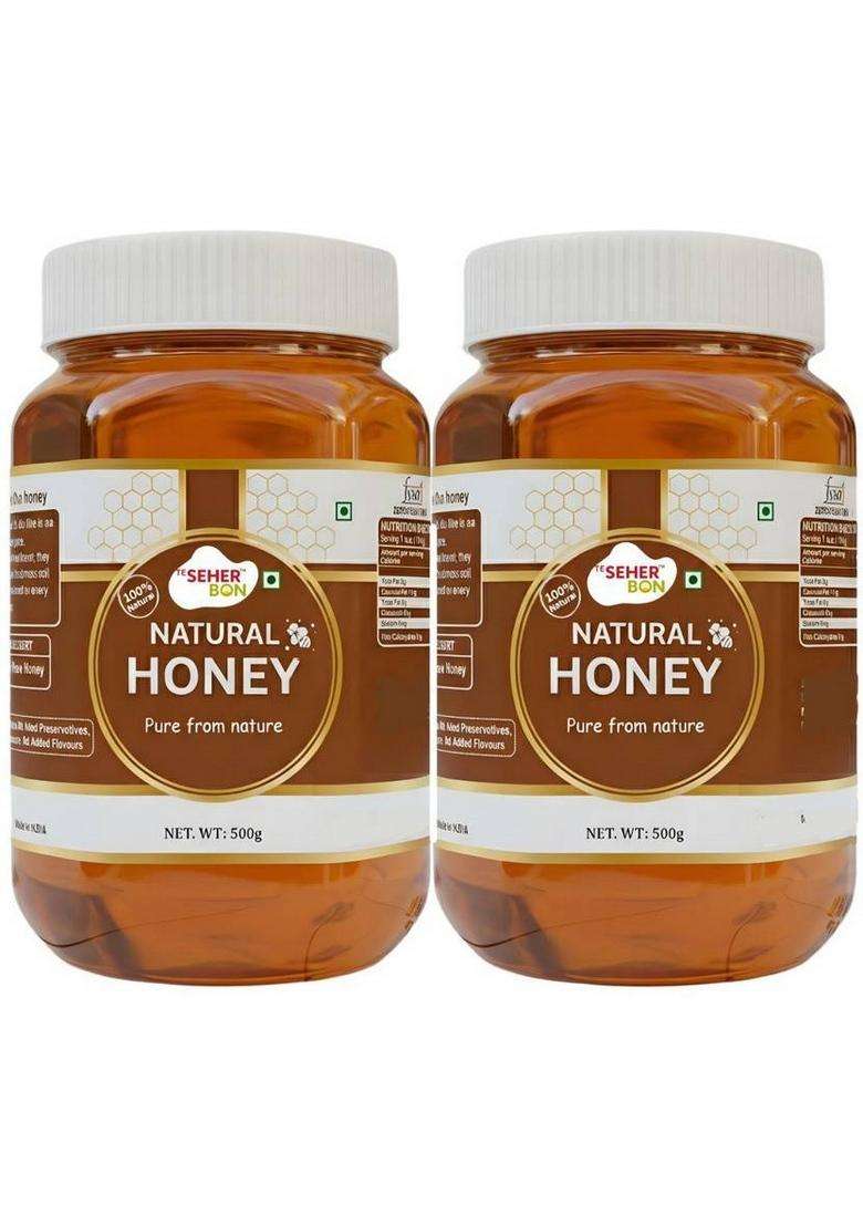Teseherbon Seherbon Raw Pure Natural Honey500G Buy1Get1 Free Fssai Approved, No Add Sugar (2 X 0.5 Kg) - Indya