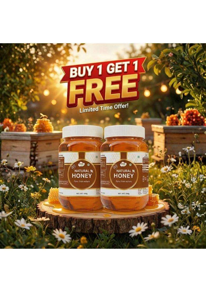 Teseherbon Seherbon Raw Pure Natural Honey500G Buy1Get1 Free Fssai Approved, No Add Sugar (2 X 0.5 Kg) - Indya