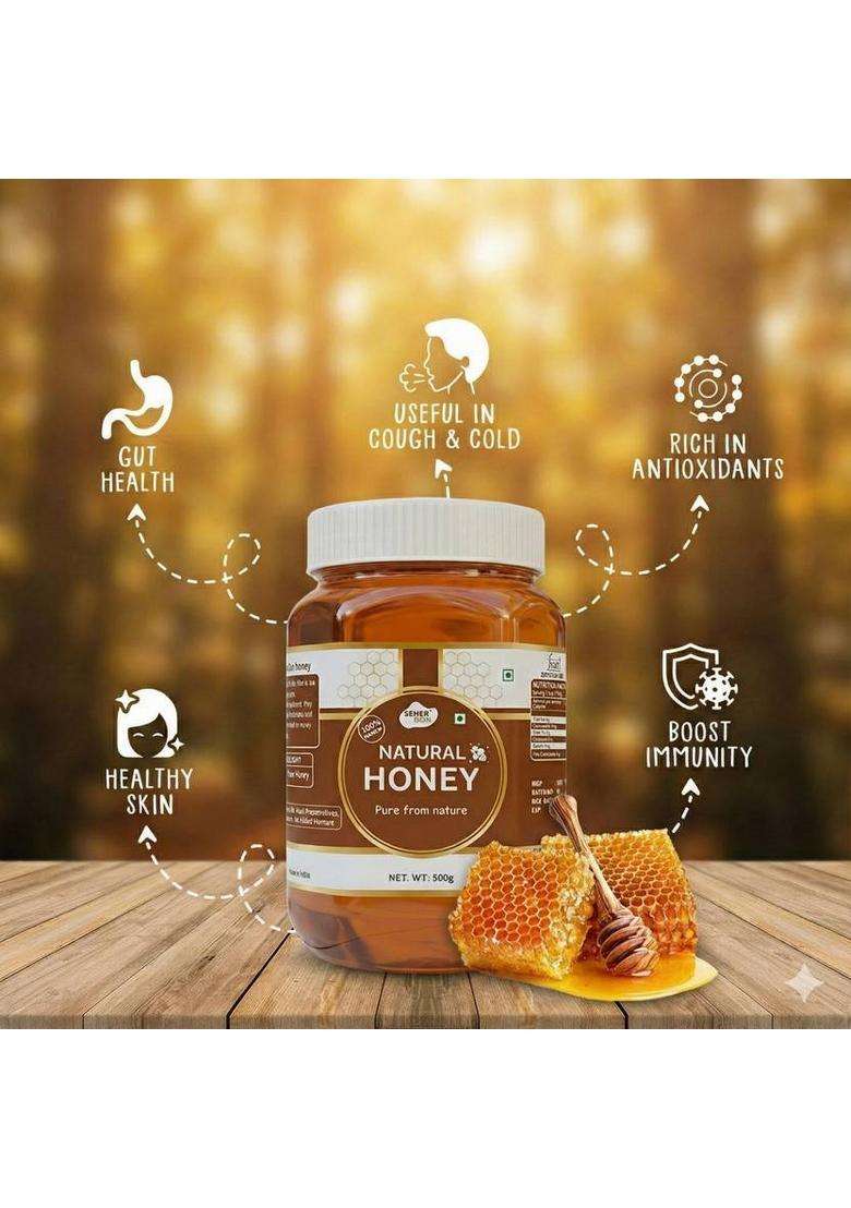 Teseherbon Seherbon Raw Pure Natural Honey500G Buy1Get1 Free Fssai Approved, No Add Sugar (2 X 0.5 Kg) - Indya