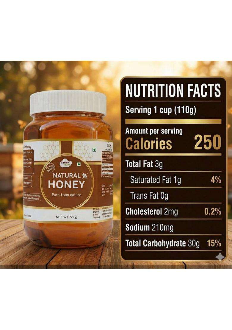 Teseherbon Seherbon Raw Pure Natural Honey500G Buy1Get1 Free Fssai Approved, No Add Sugar (2 X 0.5 Kg) - Indya