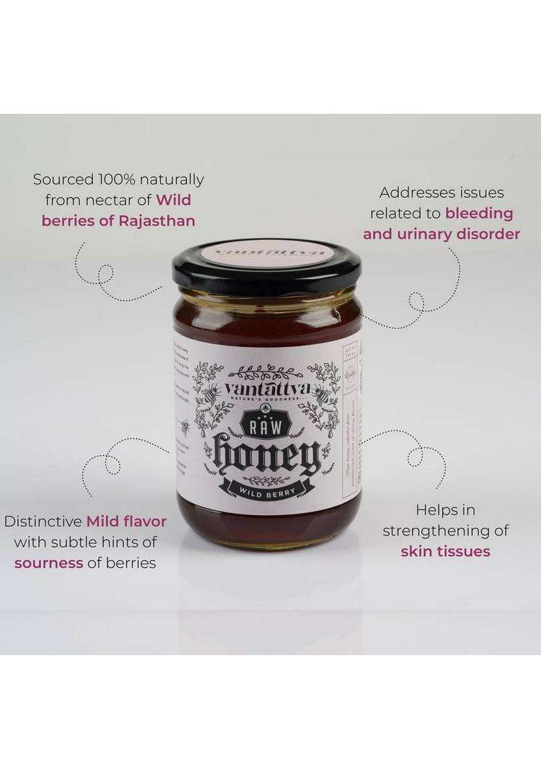 Vantattva Unprocessed Organic Raw Honey-Wild Sidr Berry (750 G) - Indya