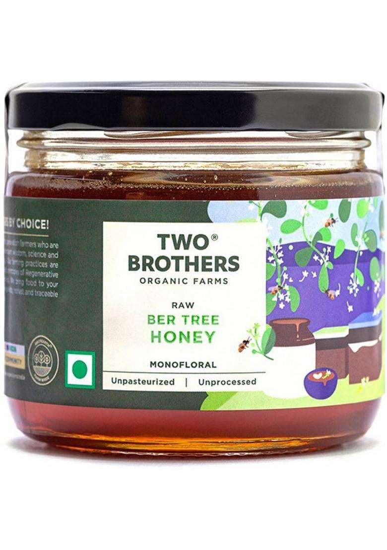 Two Brothers Organic Farms Indian Berry Honey, Raw Mono-Floral Unfiltered (350 G) - Indya