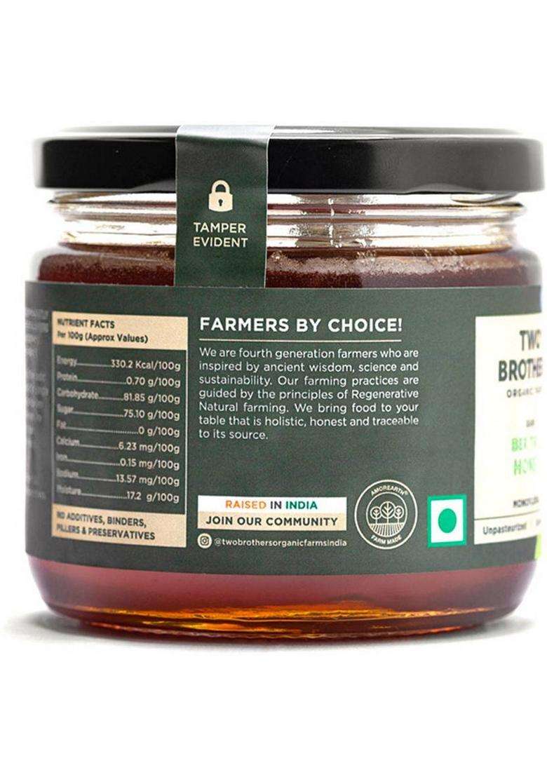 Two Brothers Organic Farms Indian Berry Honey, Raw Mono-Floral Unfiltered (350 G) - Indya