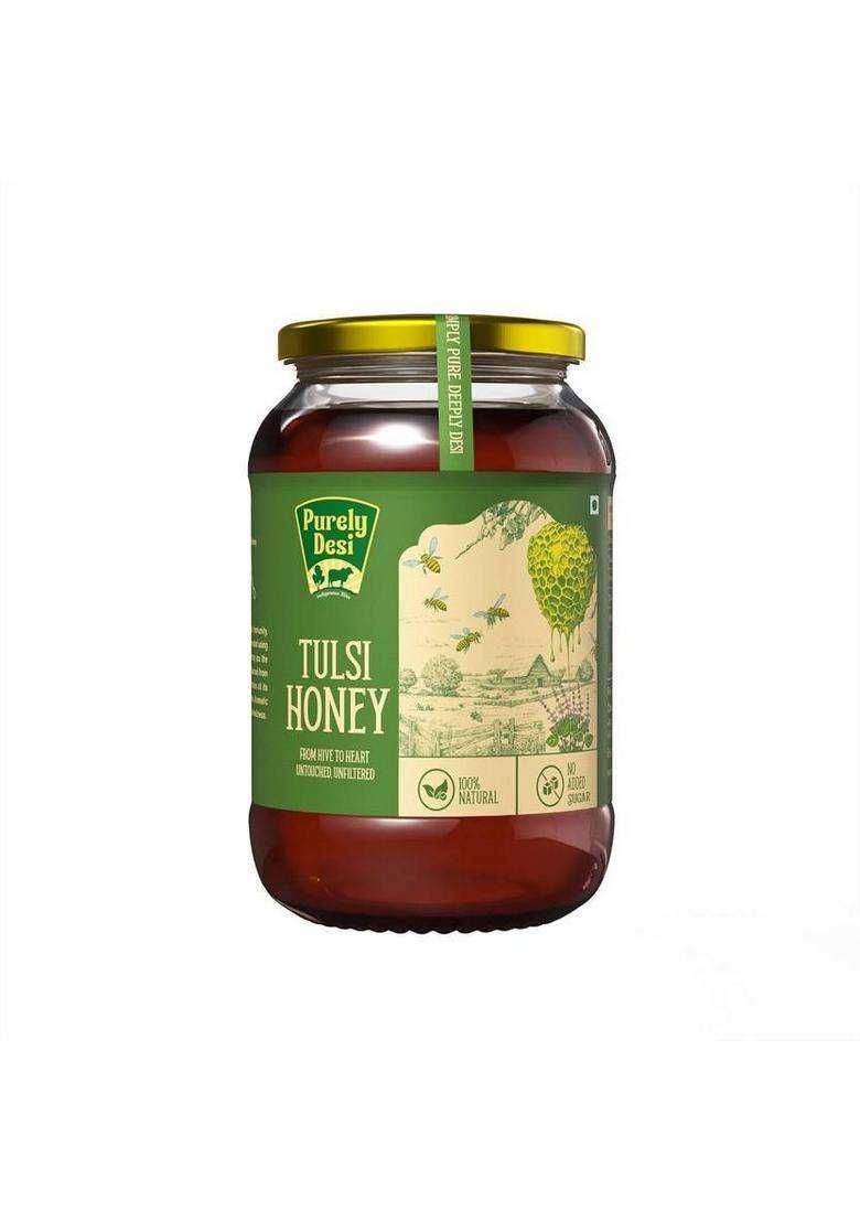 Purely Desi Tulsi Honey 750G | Raw, Unfiltered & Untouched |Natural Immunity Booster (750 G) - Indya