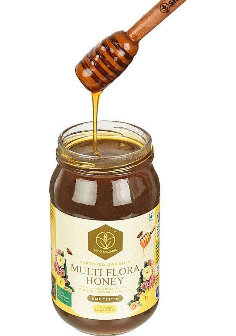 Shiva Organic Multi Flora Honey 1 Kg Nmr Tested 100%Natural Healthy & Pure Honey-Multi Flowers (2 X 0.5 Kg) - Indya