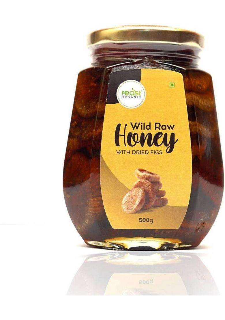 Feast Organic Pure Wild Honey And Healthy Big Size Figs (Anjeer) With Raw Combo (2 X 500 G) - Indya