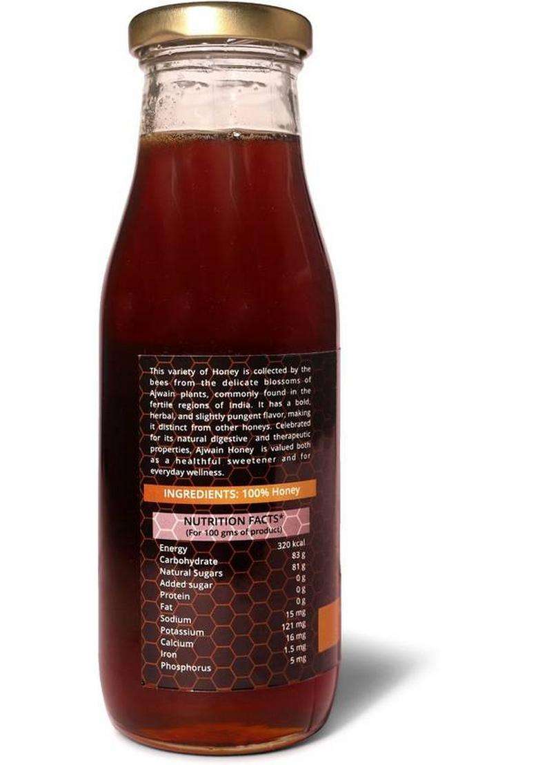 Batliq Organics Ajwain Honey 100% Pure, Raw & Natural Sweetener With Herbal Aroma (430 G) - Indya