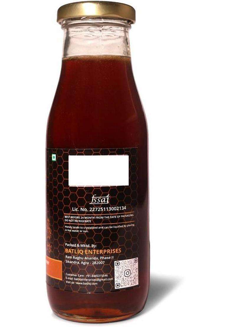 Batliq Organics Ajwain Honey 100% Pure, Raw & Natural Sweetener With Herbal Aroma (430 G) - Indya