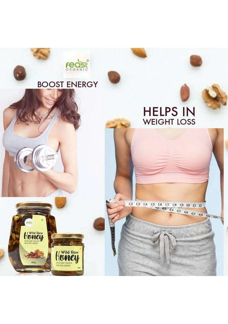 Feast Organic Wild Honey With Dry Fruits & Mix Seeds 250G (250 G) - Indya
