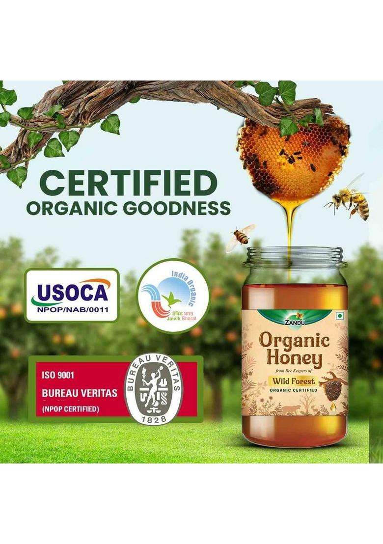 Zandu Organic Wild Forest Honey I Npop Certified (500 G) - Indya