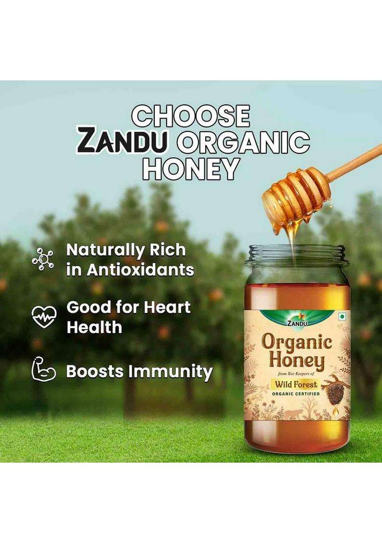 Zandu Organic Wild Forest Honey I Npop Certified (500 G) - Indya