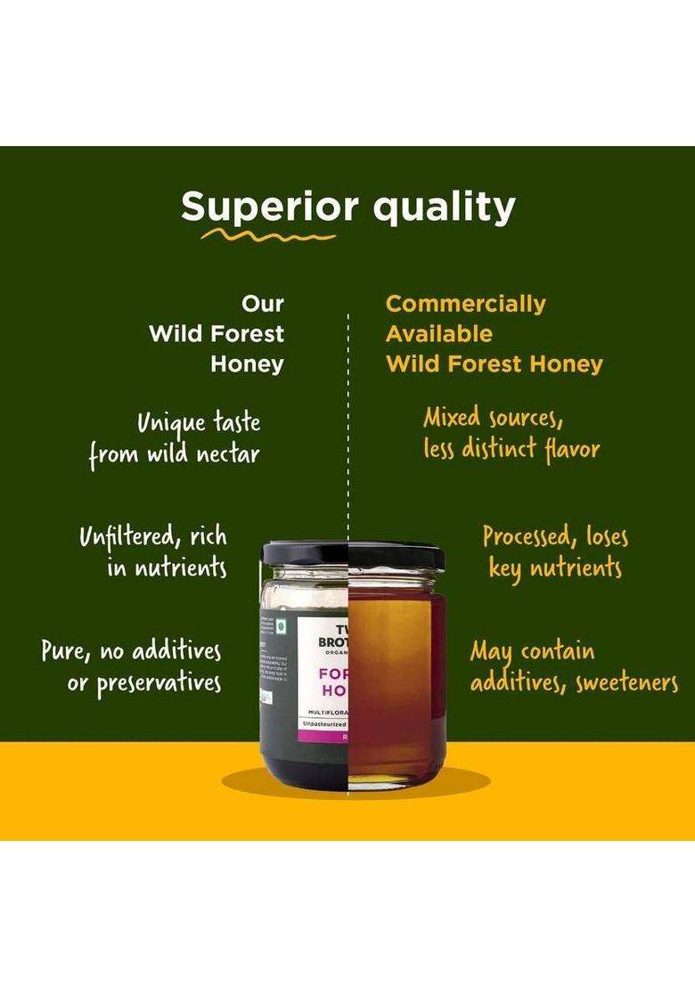 Two Brothers Organic Farms Forest Honey, Multifloral (350 G) - Indya