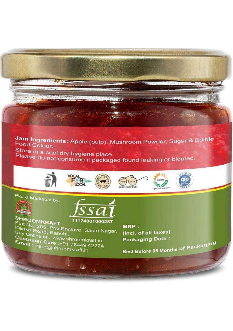 Shroomkraft Mushroom Apple Jam 100% Natural, Handmade Fruit Spread | No Preservatives (300 G) - Indya