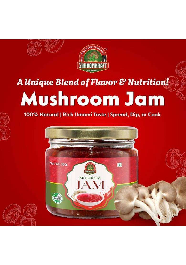 Shroomkraft Mushroom Apple Jam 100% Natural, Handmade Fruit Spread | No Preservatives (300 G) - Indya