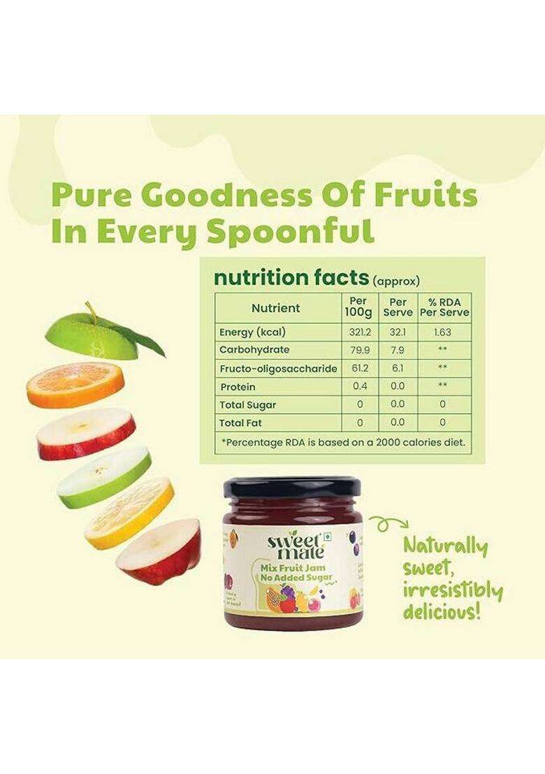 Sweetmate Sugar Free Strawberry , Mixfruits Pineapple Combo Pack Jam (660 G, Of 3) - Indya