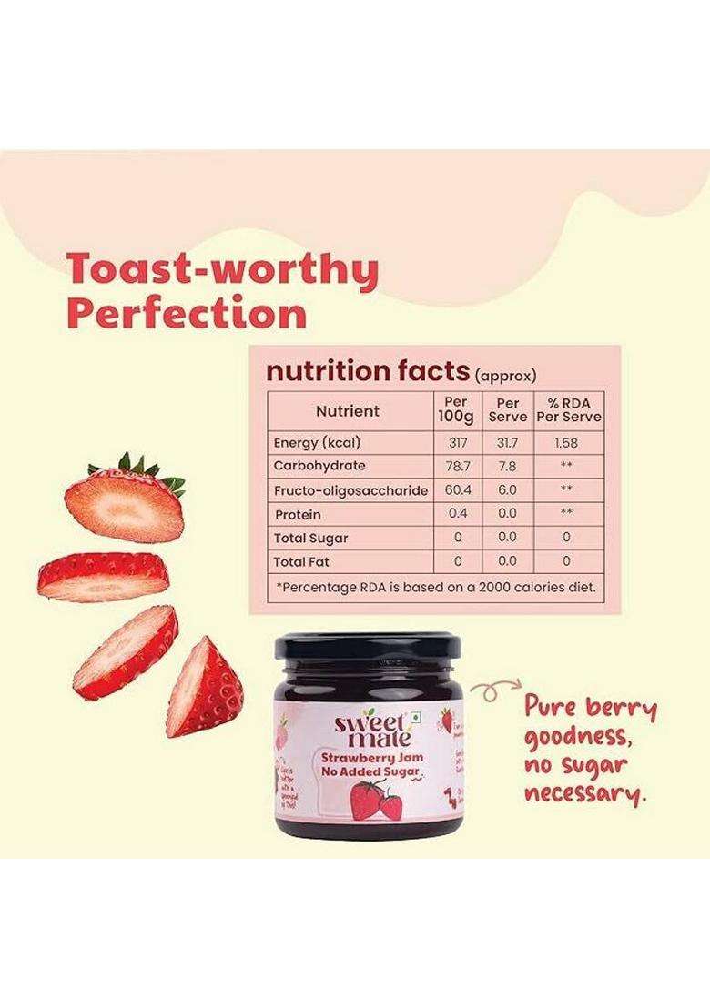 Sweetmate Sugar Free Strawberry , Mixfruits Pineapple Combo Pack Jam (660 G, Of 3) - Indya