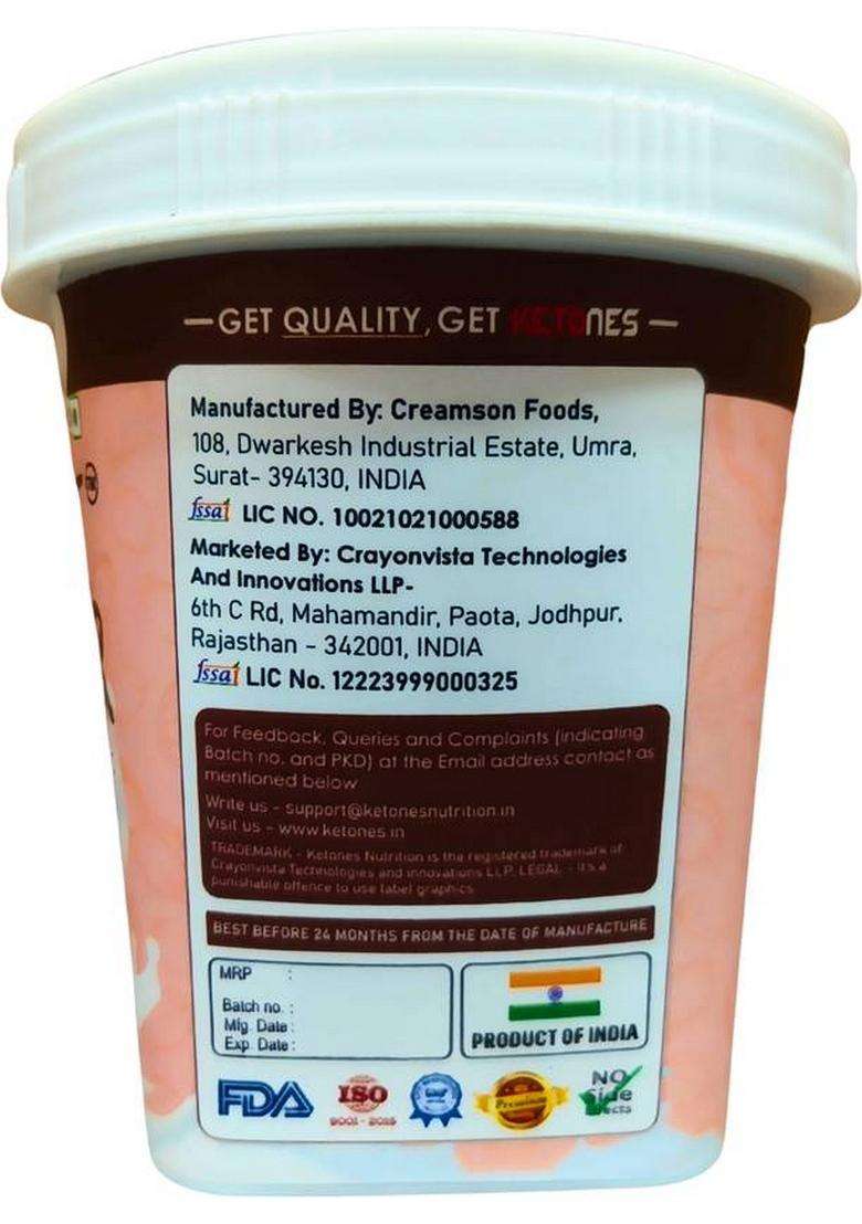 Ketones Nutrition Peanut Butter I High Protein Spread Cream & Cookies 500 Gm (500 G) - Indya
