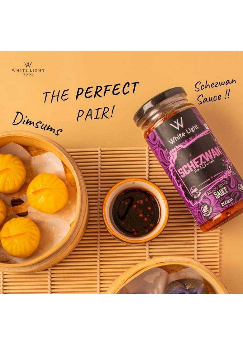 White Light Food Hand Churned Schezwan Sauce With Vegan Natural Ingredient Sauces (2 X 250 G) - Indya