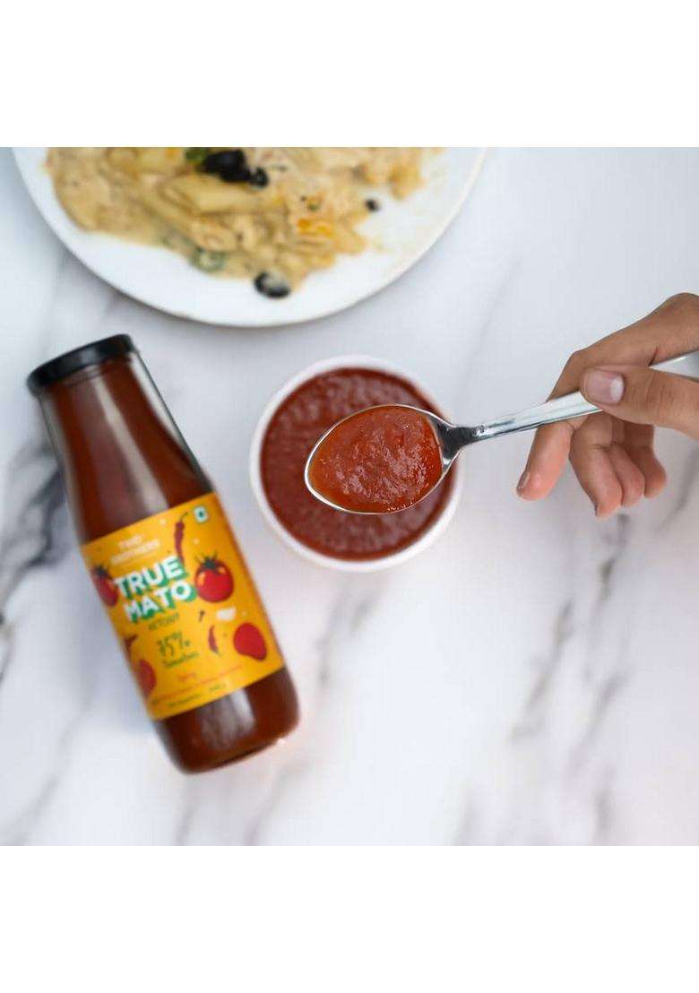 Two Brothers Organic Farms Trumato Spicy Tomato Ketchup -300G | Made With Fresh Tomatoes No Refined Sugar (300 Ml) - Indya