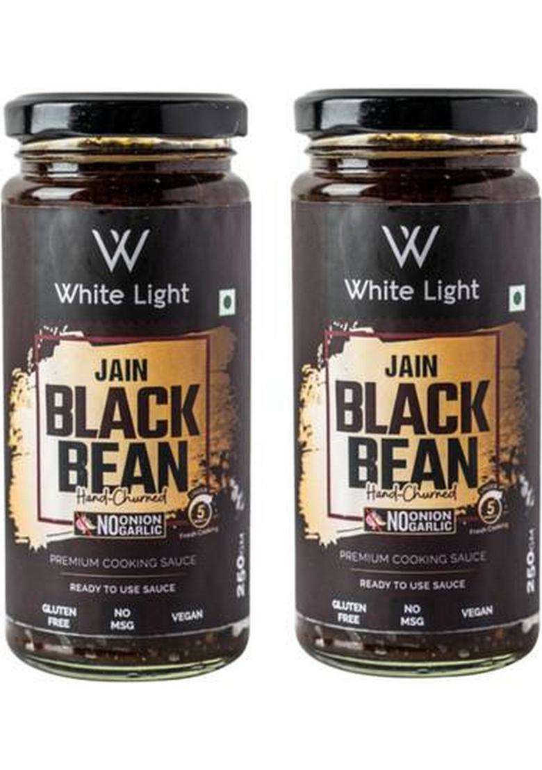White Light Food Hand Churned Jain Black Bean Sauce With Vegan Natural Ingredient No Garlic Onion Sauces (2 X 250 G) - Indya