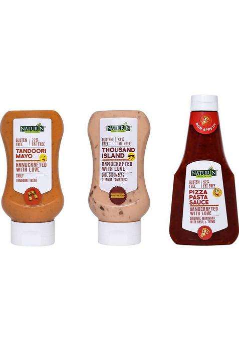 Naturin Pack Of 3- Tandoori Mayo 290G, Thousand Island 290G And Pizza Pasta Sauce 425G Dip (3 X 335 G)