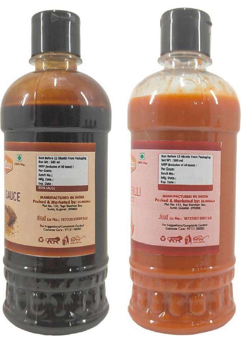 Fruvanta Soya Sauce (500Ml) And Red Chilli (Pack Of 2) Sauces & Ketchup (2 X 500 G) - Indya