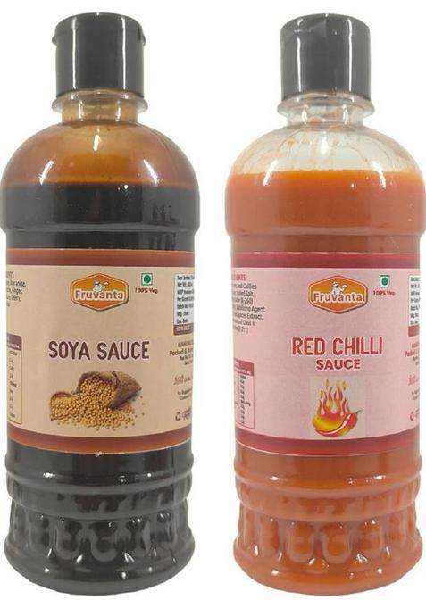 Fruvanta Soya Sauce (500Ml) And Red Chilli (Pack Of 2) Sauces & Ketchup (2 X 500 G)