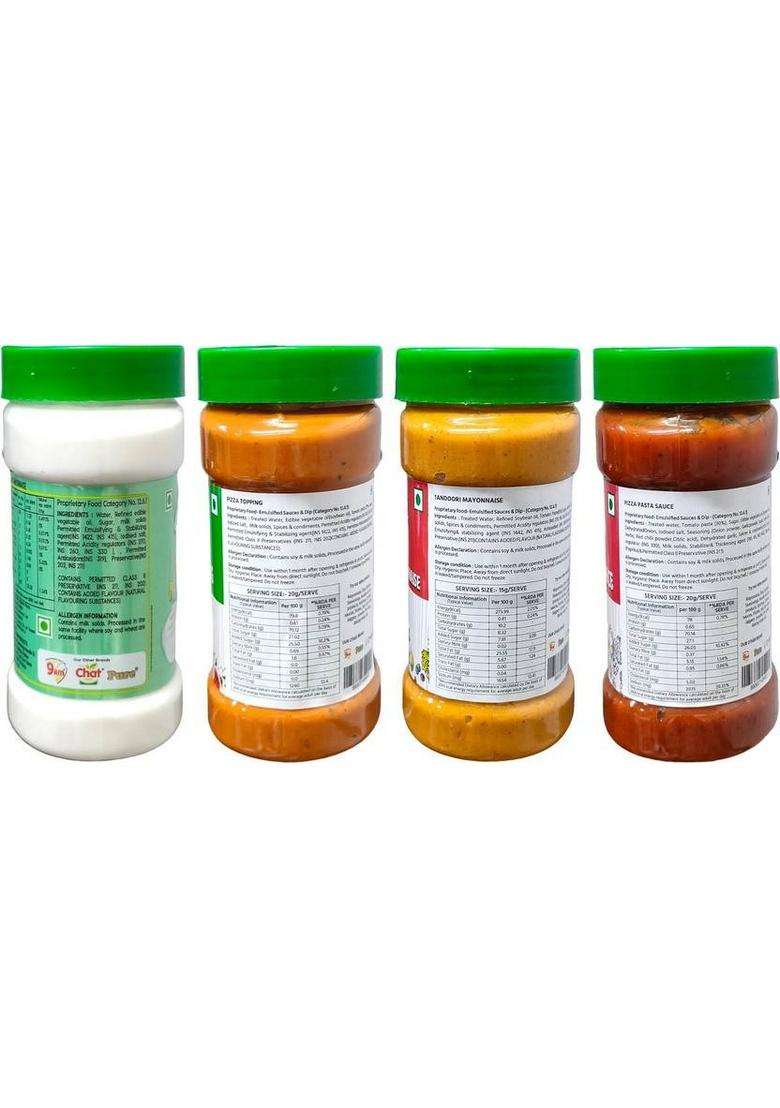 Creamooz Eggless Mayonnaise, Tandoori Mayo, Pizza Topping, Pasta Sauce (4 X 260 G) - Indya