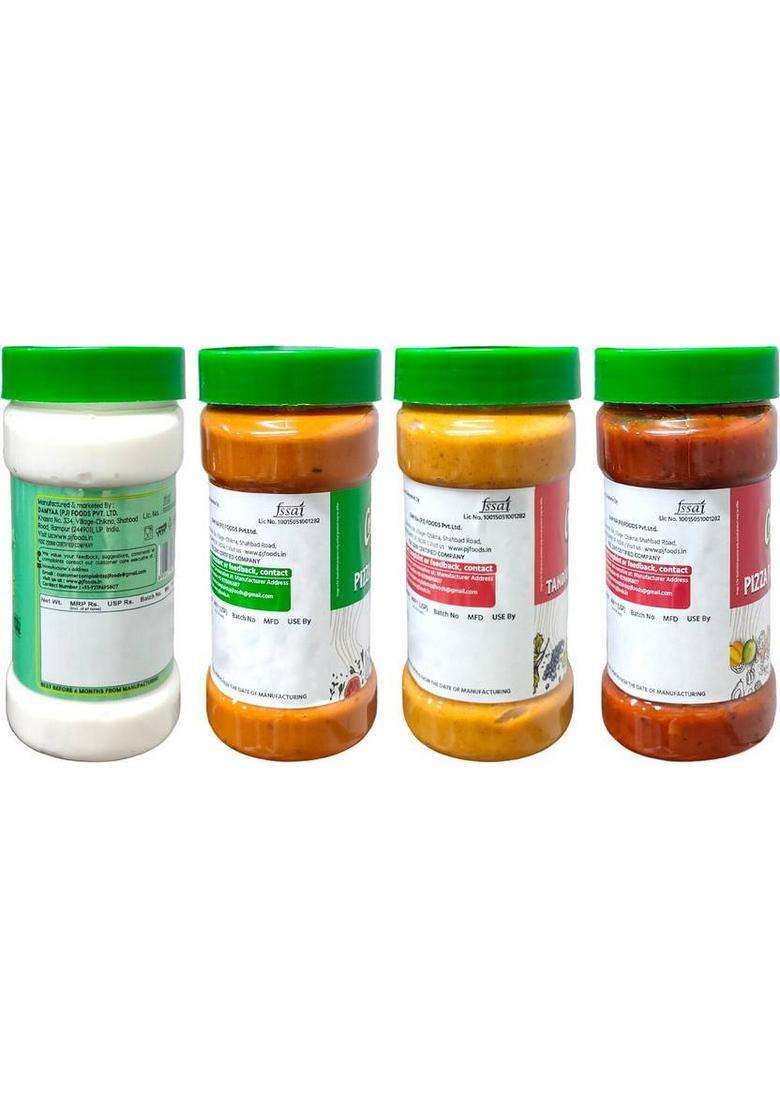 Creamooz Eggless Mayonnaise, Tandoori Mayo, Pizza Topping, Pasta Sauce (4 X 260 G) - Indya