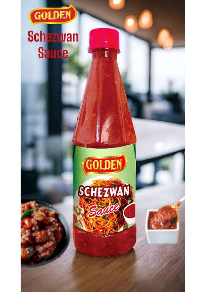 Golden Schezwan Sauce, Spicy, Fresh, Tasty |No Added Color & Flavors| Sauces (650 G) - Indya
