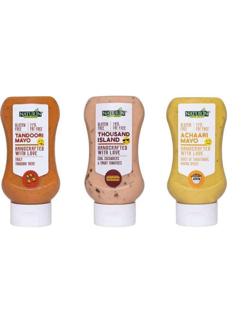 Naturin Pack Of 3- Tandoori Mayo 290G, Thousand Island 290G And Achaari Dip (3 X 290 G) - Indya